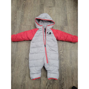 Nike Infant Baby 6M Red Gray Fleece Insulated Full Body Snow Suit Hooded